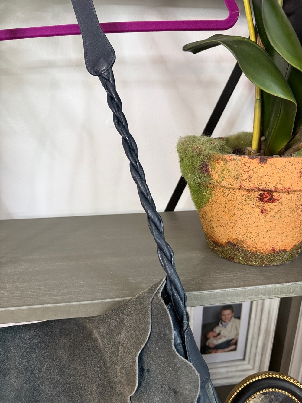 See By Chloe Scalloped Flap Suede Crossbody - Dark Gray - Picture 15 of 17